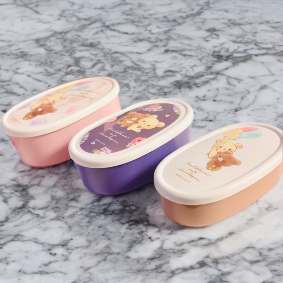 Bento Box Set - San-X Rilakkuma Korilakkuma, 3 Nesting Food Storage Containers - Picture 2 of 5